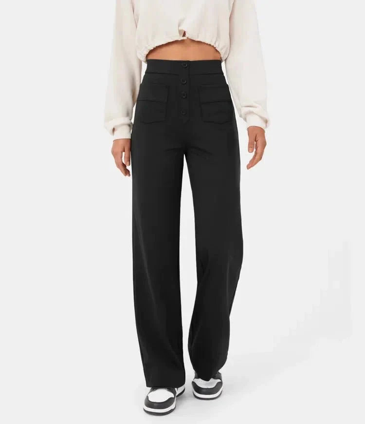 Zoe | High-waisted elastische casual broek