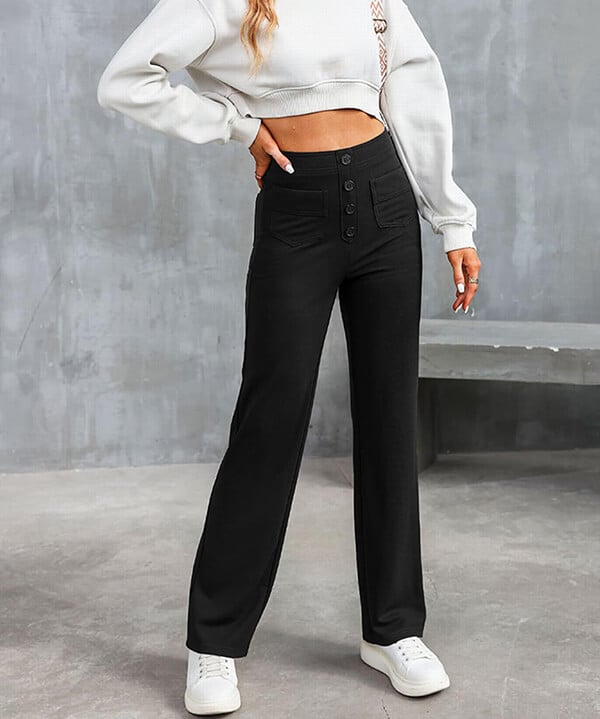 Zoe | High-waisted elastische casual broek