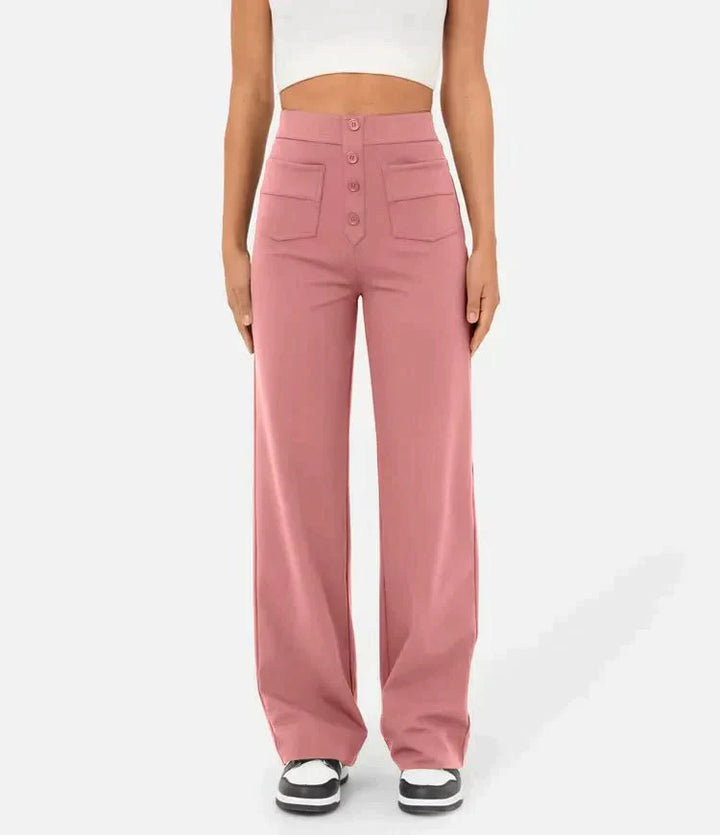 Zoe | High-waisted elastische casual broek