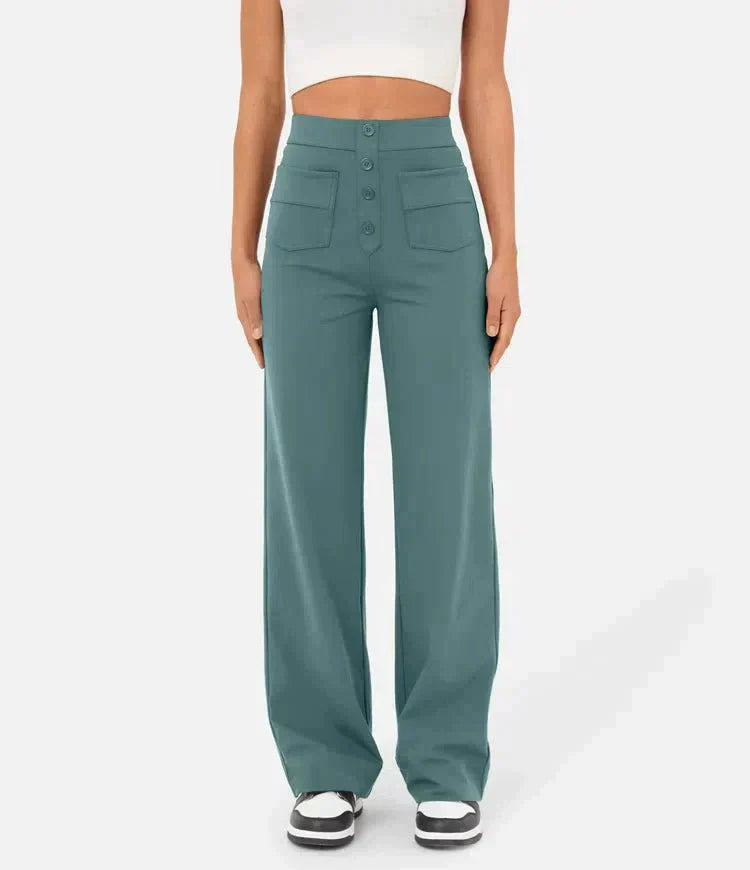 Zoe | High-waisted elastische casual broek